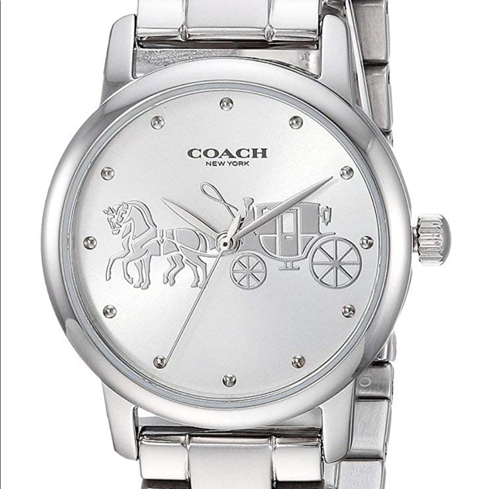 NEW SILVER Coach Grand Stainless Steel Woman’s Watch